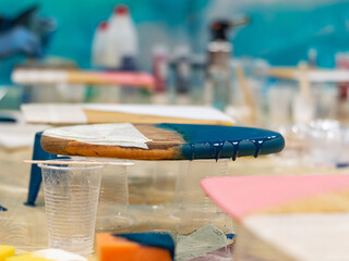 decorated wooden board master class paint dries