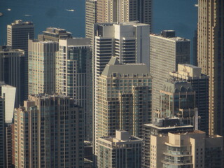 Fototapeta na wymiar Chicago skyline as seen from Willis Tower (or Sears Tower) Skydeck in Chicago, Illinois