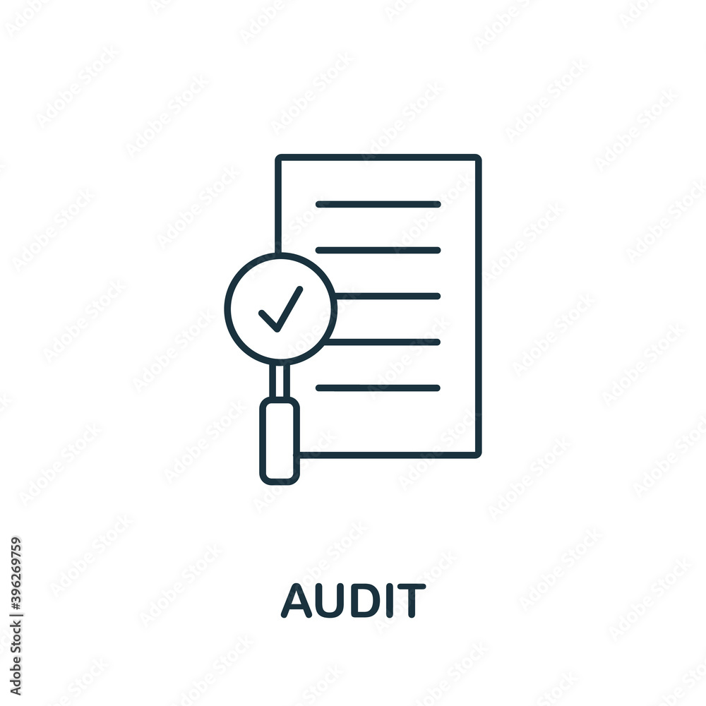 Wall mural audit icon. line style element from audit collection. thin audit icon for templates, infographics an