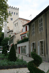 houses and the tower of the pope john XXII in cahors (france)