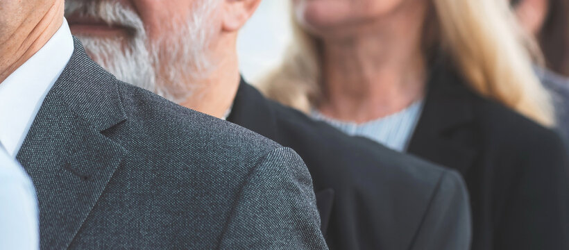 close up. business people standing one after the other