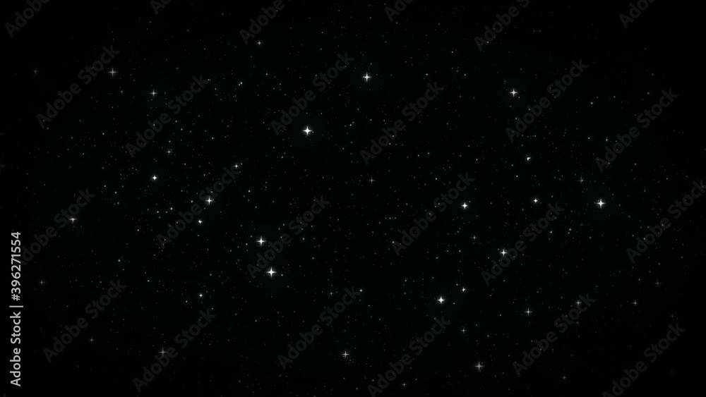 Poster stars sparkling in the night sky background loop/ 4k animation of an abstract space background of wh