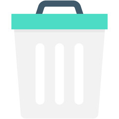 
Trash Bin Flat Vector Icon 
