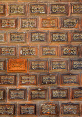 Fragment of old decorative wall in Wloclawek. Poland