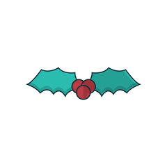 Christmas Holly Berry Icon Vector Flat Background