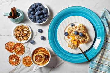 American pumpkin dump cake fall dessert on a plate