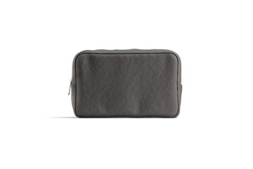 Blank black canvas cosmetic bag mockup, front view