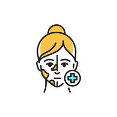 Treatment of age spots face color line icon. Pictogram for web page, mobile app, promo.