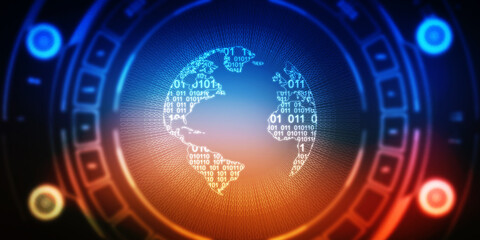 2d illustration world map abstract background