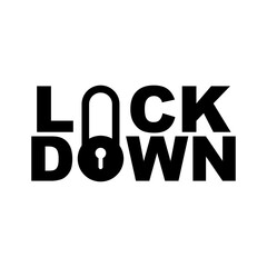lockdown vector icon logo. coronavirus global quarantine illustration on white background. world lock concept. covid crisis.