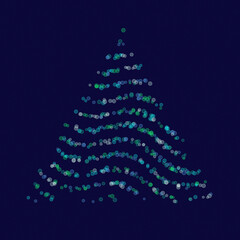 abstract christmas tree on a blue background