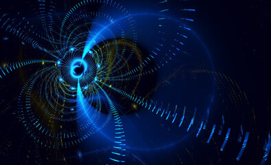 Technological textured background. Fractal. Science and technology concept.