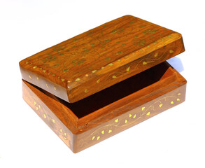 Treasure chest or brown box isolated