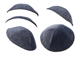 kippa is a small hat worn by Jewish gray kipa for kid - obrazy, fototapety, plakaty