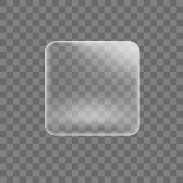 Transparent Glued Square Sticker Mock Up Isolated On Transparent Background. Blank Adhesive Paper Or Plastic Sticker Label. Template Label Tag Close Up. 3d Realistic Vector Icon