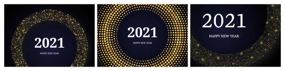 2021 Happy New Year of gold glitter pattern