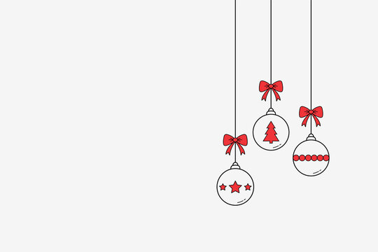 Xmas balls on white background. Christmas decoration. Vector illustration