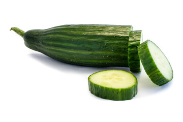 Salad cucumber isolated on white background