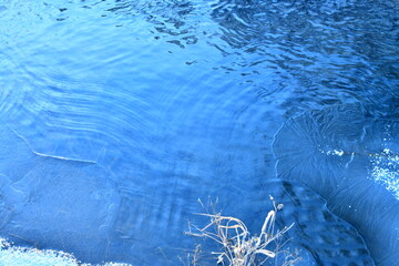 ripples on blue water