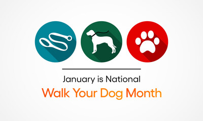 Vector illustration on the theme of National Walk your Dog month observed each year during January.