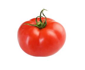 ripe fresh tomato on a white background
