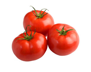ripe fresh tomato on a white background