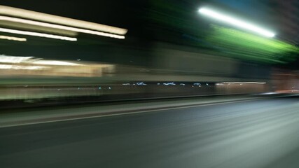 Driving Hyperlapse Rear Side View R VJ Loop Light Tunnel