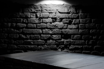 dark brown top of bar and free space for your glass