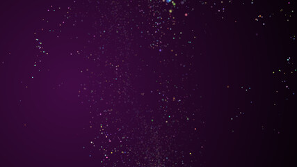 Purple abstract background with glitter lights in 3d renderig.