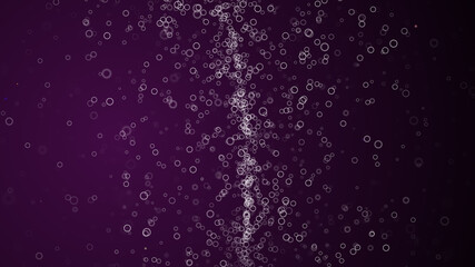 Purple background with chaotic white little ring spots seamless silhouettes.