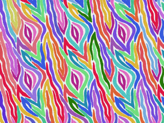 Multi-Color Zebra fur skin carpet pattern, zebra hairy background, white and rainbow texture, smooth and soft, design the graphic by using photoshop brush. Animal print safari Africa fashion concept.