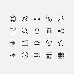 Vector website icons set in minimalistic style 