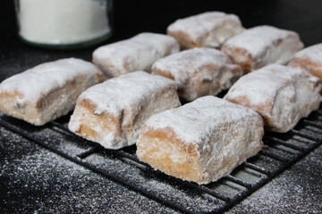 Artisan sweets in a wood oven 
