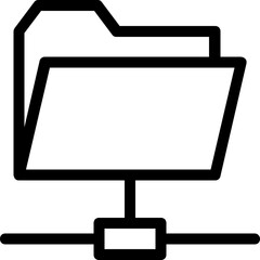 
Folder Sharing Vector Line Icon
