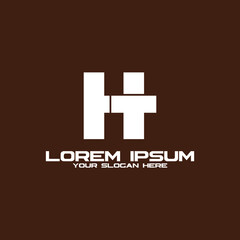 Obraz premium Letter HT simple logo design vector
