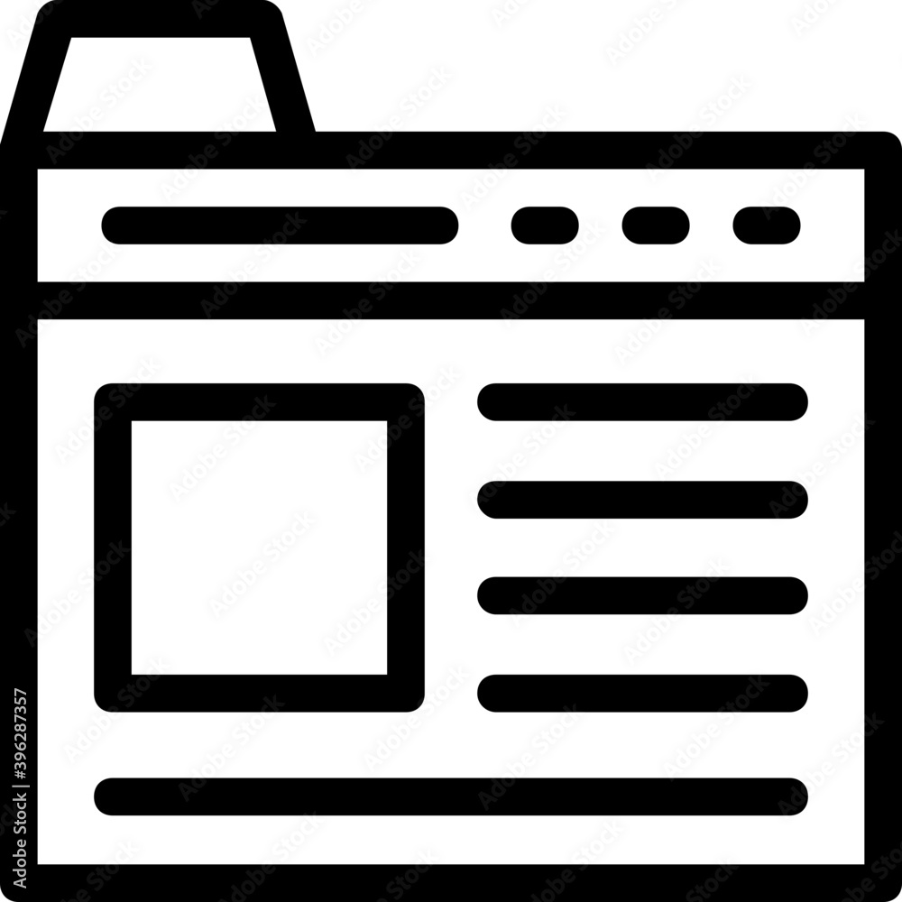 Poster website vector line icon