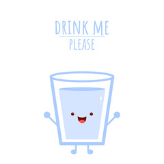 Water glass icon. Water drink invitation icon.