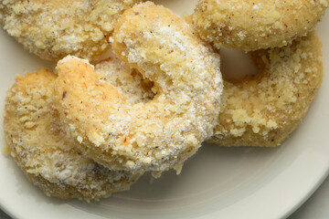 closeup of trditional austrian cookie so called Vanillekipfer