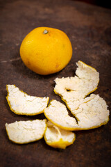 tangerines on the wood