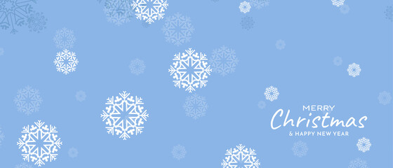 Naklejka na ściany i meble Merry Christmas festival snowflakes soft color banner