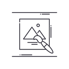 Graphic files icon, linear isolated illustration, thin line vector, web design sign, outline concept symbol with editable stroke on white background.