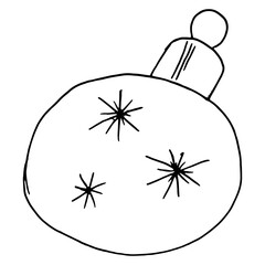 Fototapeta premium Christmas ball, decoration on the Christmas tree. Vector illustration of Christmas decor.