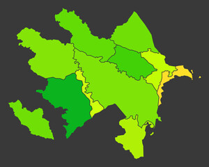 Azerbaijan population heat map as color density illustration