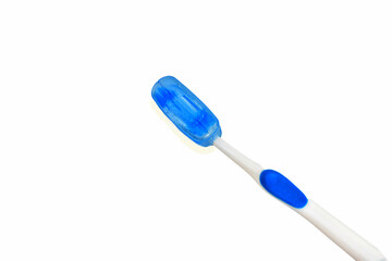 Blue toothbrush isolated on white