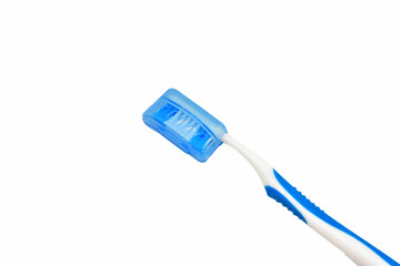 Blue toothbrush isolated on white