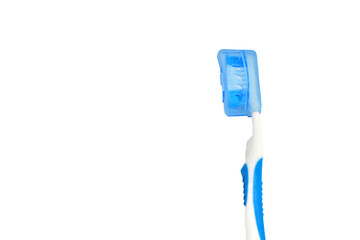 Blue toothbrush isolated on white