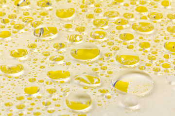 Water drops texture background. Water drops. Yellow.Selective focus.