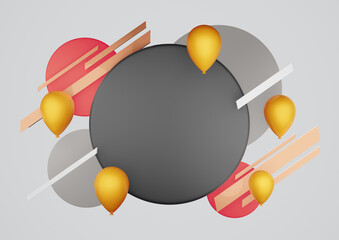 Abstract Modern Circle Geometric and Balloon Background 3D Rendering
