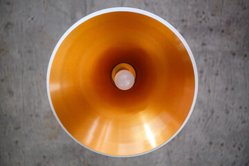 Bottom-up view of the lamp