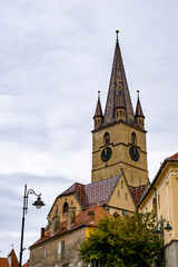 Fototapeta na wymiar Saint Mary Lutheran Cathedral in Sibiu city, Romania